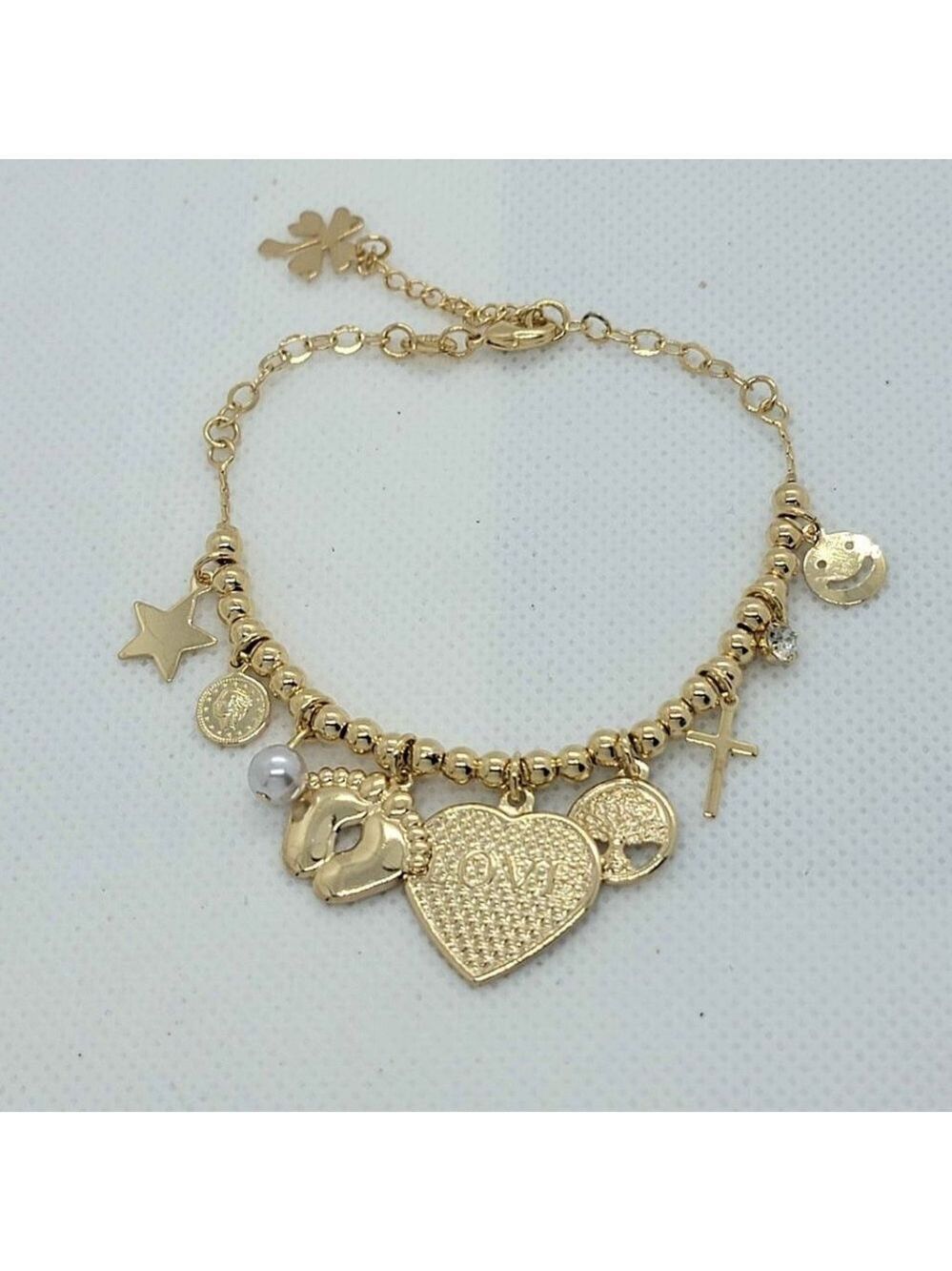 Brazilian 18k Gold Filled Multi Charms Bracelet